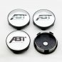 60mm ABT Silver Black Hubcap Wheel Cover Center Cap Set
