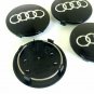 68mm Audi Black Hubcap Wheel Cover Center Cap Set