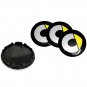 56mm Smart Yellow Black Hubcap Wheel Cover Center Cap Set