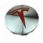 58mm Tesla Silver Red Hubcap Wheel Cover Center Cap Set