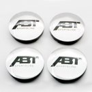 56mm ABT Silver Black Hubcap Wheel Cover Center Cap Set