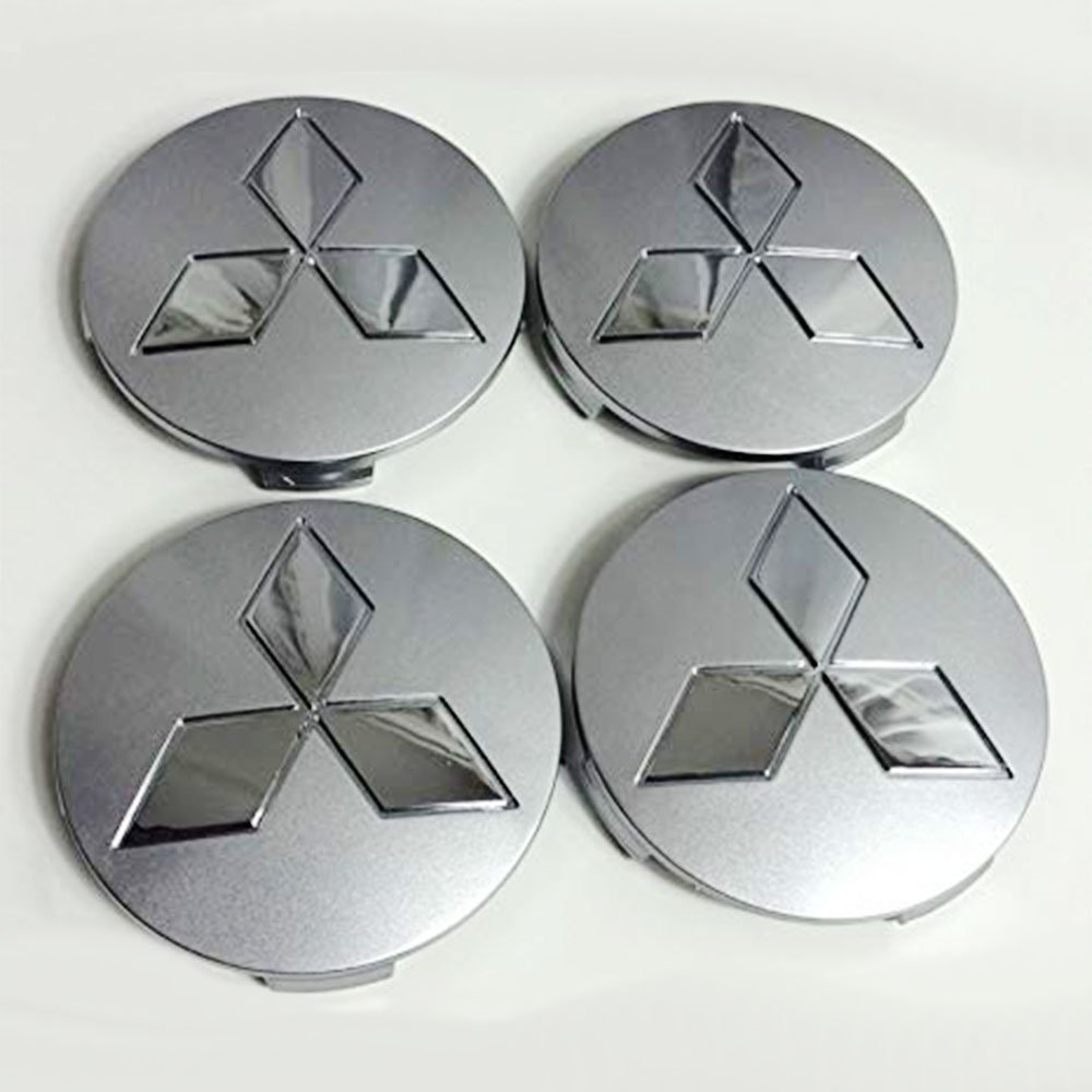 82mm Mitsubishi Silver Hubcap Wheel Cover Center Cap Set