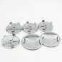 Set of 7pcs BMW Skull Black White Emblem Logo Set for Hubcaps Steering Wheel Front Back
