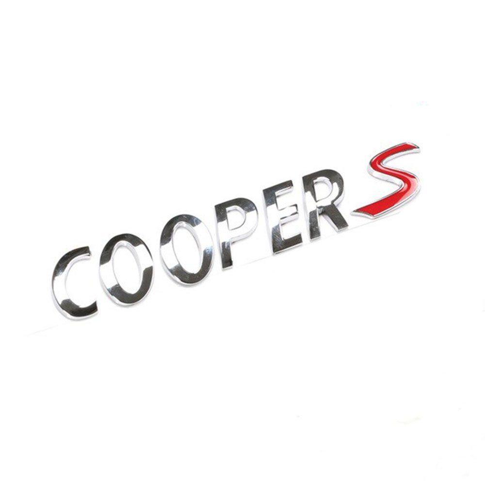Cooper S Silver Red Sticker Logo Emblem Badge Trunk Back Sign