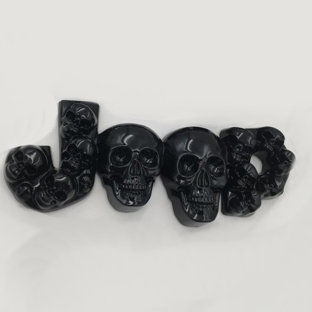 Jeep Black Skull Emblem Sticker Back Logo Sign