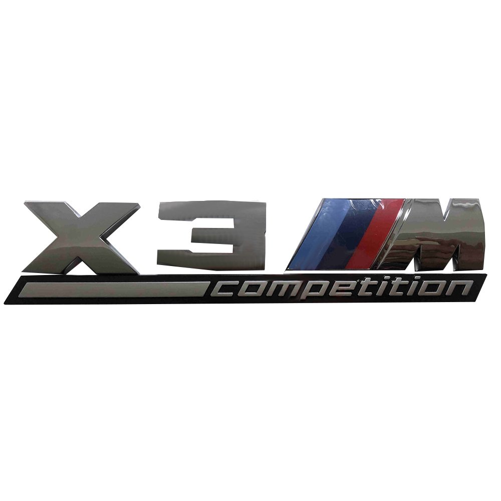 X3 M Competition Silver Sticker Emblem Trunk Back Logo Sign