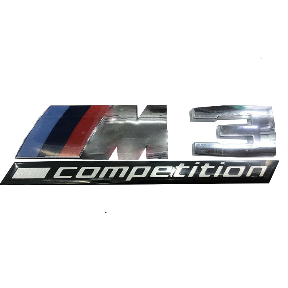 M3 Competition Silver Sticker Logo Emblem Trunk Side Back Sign