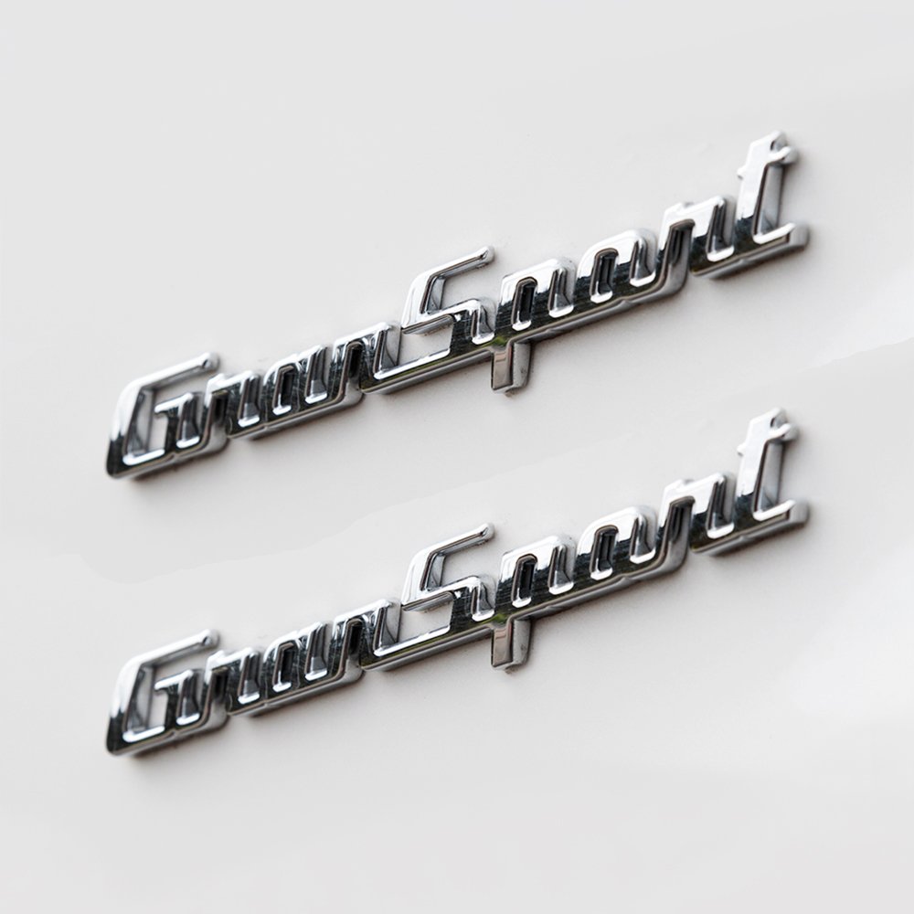 Maserati Gransport Silver Sticker Logo Emblem 3D Sign Side