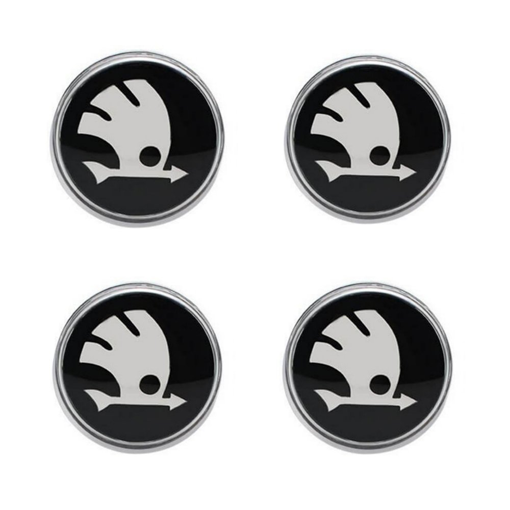 56mm Skoda LED Hubcap Wheel Cover Center Cap Set