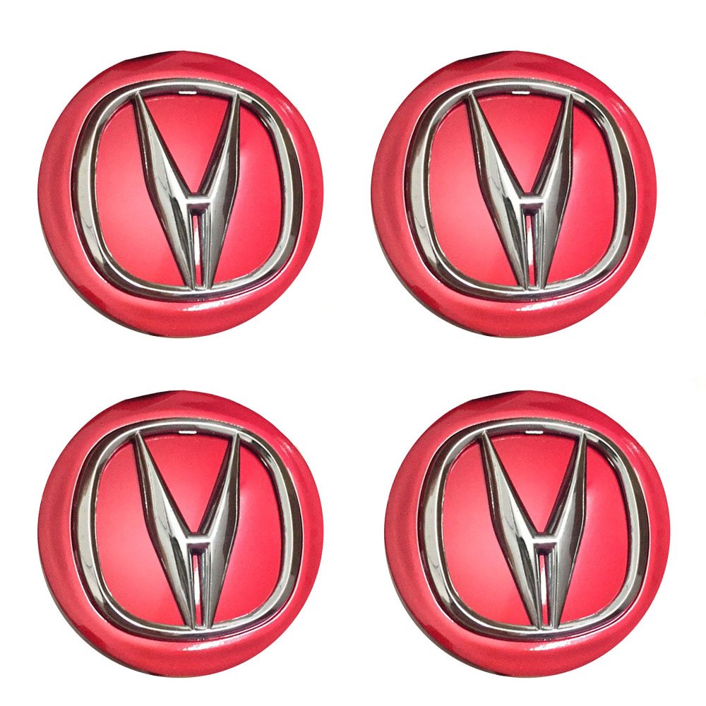 NEW 4x 69mm Acura Red Hubcap Emblem Logo Emblem Hubcap Car Wheel