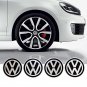 4x LED Volkswagen 65mm Logo HubCap Wheel Emblem for Wheel Hub Cap