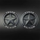2pcs Matte Black Texas Edition Star Flag Car Trunk Emblems Badge Decal Sticker