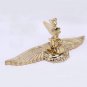 Golden Nymph Wing Eagle Hawk Car Hood Ornament Emblem Badge Decal Sticker