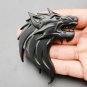 Pair Black Metal 3D Wolf Head Auto Car Motorcycle Emblem