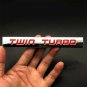 2x Chrome Red Twin Turbo Engine Car Emblem Badge Decals Sticker 3.5 6.4L&acirc;��