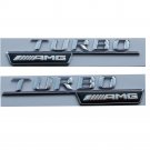 Chrome Letters Fender Emblem Badge Emblems for Mercedes Benz TURBO AMG