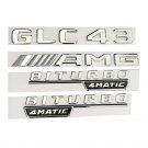 Chrome GLC43 AMG BITURBO 4MATIC Trunk Badges Emblems for Mercedes Benz X253