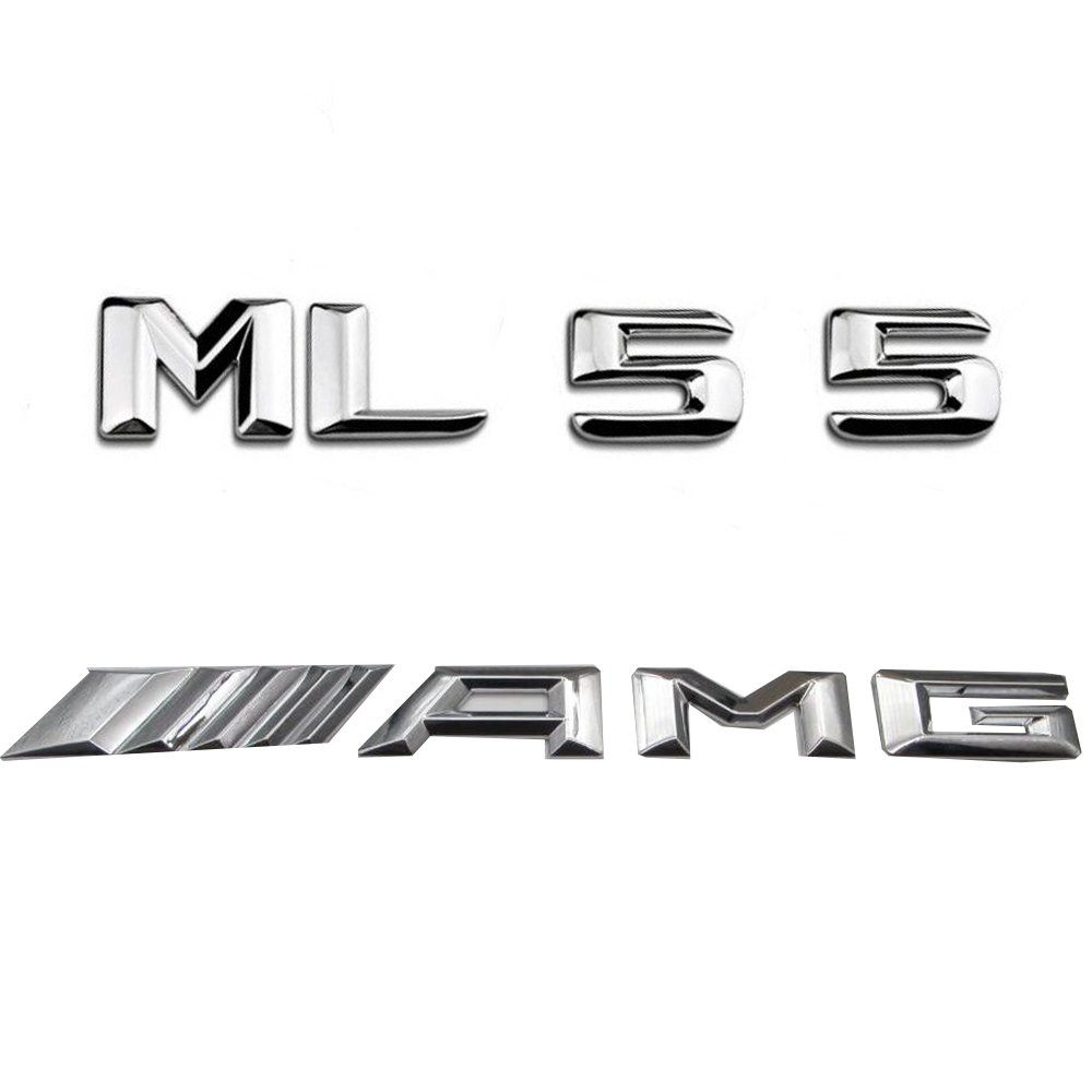 Chrome Number Letters Trunk Lid Badges Emblems Emblem for Mercedes Benz ML55 AMG