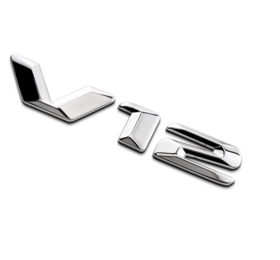 3D Chrome Letters V 12 Fender Emblems Badges for Benz Maybach S600L S500L V12