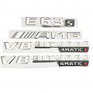 Chrome E63s AMG V8 BITURBO 4MATIC+ Trunk Fender Badges Emblems for Mercedes Benz