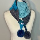 Sparkle Pom Pom Scarf Ombré Crocheted Scarf