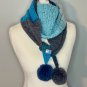 Sparkle Pom Pom Scarf Ombré Crocheted Scarf