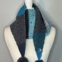 Sparkle Pom Pom Scarf Ombr&Atilde;&copy; Crocheted Scarf