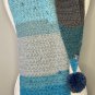 Sparkle Pom Pom Scarf Ombré Crocheted Scarf