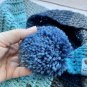 Sparkle Pom Pom Scarf Ombré Crocheted Scarf