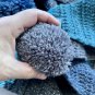 Sparkle Pom Pom Scarf Ombré Crocheted Scarf