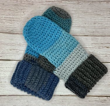 Sparkle Ombr&Atilde;&copy; Crochet Mittens Handmade