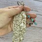Boho Crocheted Keychain Beaded Handmade Key Fob Lanyard