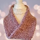 Velvety Soft Twisted Cowl Crocheted Lilac Infinity Scarf