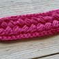 Boho Crocheted Keychain Hot Pink with Sea Shell Charm