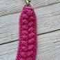 Boho Crocheted Keychain Hot Pink with Sea Shell Charm