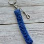 Crocheted Cotton Wristlet Keychain with Fishhook Charm