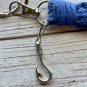 Crocheted Cotton Wristlet Keychain with Fishhook Charm