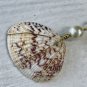 Seashell Wire Wrapped Necklace with Pearl Bead Gold Plated Mermaid Necklace
