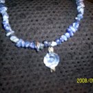 Sodalite Necklace with Flower Pendant