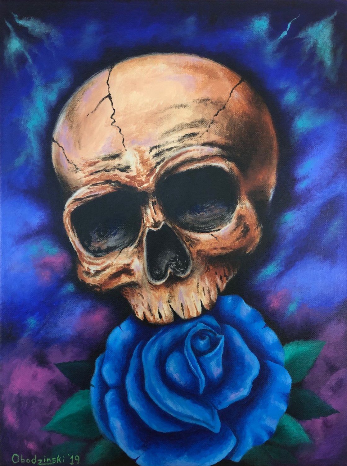 "Skull and Rose" Art Poster Print by Gregg's Deep Colors