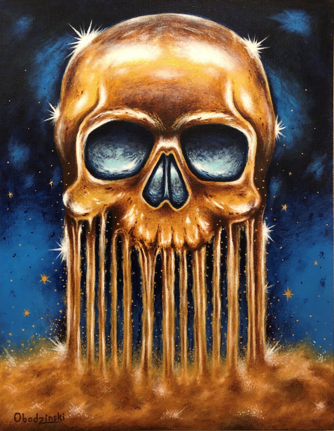 "All that Glitters is Gold" Skull Art Poster Print by Gregg's Deep Colors
