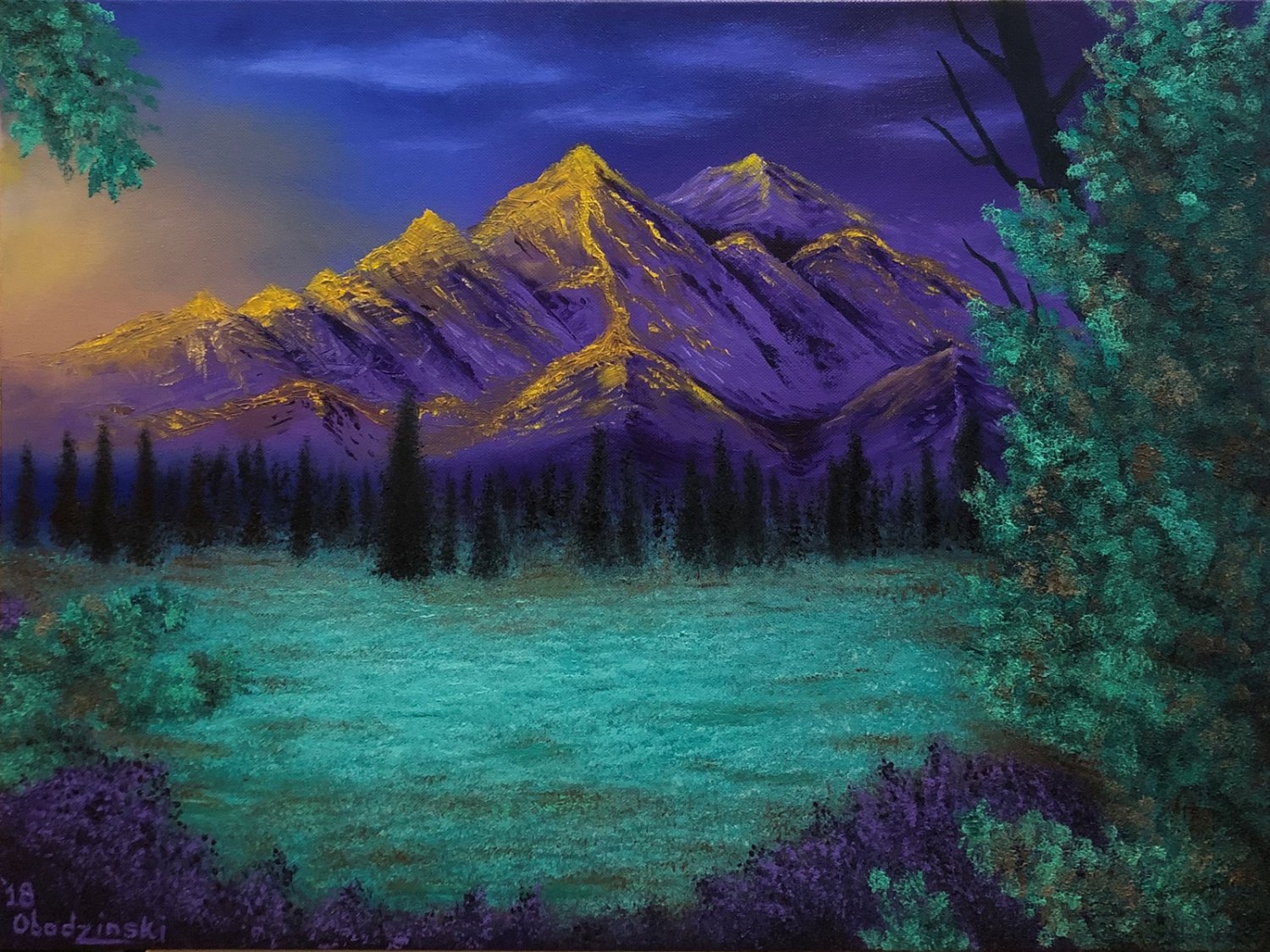 "Purple Mountains' Scenic Mountains and Sunset Art Poster Prtnt by Gregg's Deep Colors