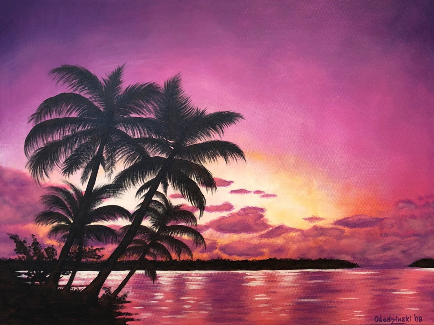 "Serenity" Tropical Island Sunset Scenic Art by Gregg's Deep Colors