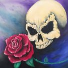 "Seeing Red" Skull with Rose Fabtasy Art Poster Print by Gregg's Deep Colors