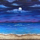 "Ocean Moon" Tropical Evening Beach Scene Art Poster Print by Gregg's Deep Colors