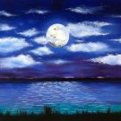"Full Moon" Evening Ocean Scene with Full Moon Artwork by Gregg's Deep Colors