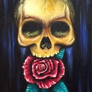 "Solid Gold" Skull with a Rose Artwork by Gregg's Deep Colors