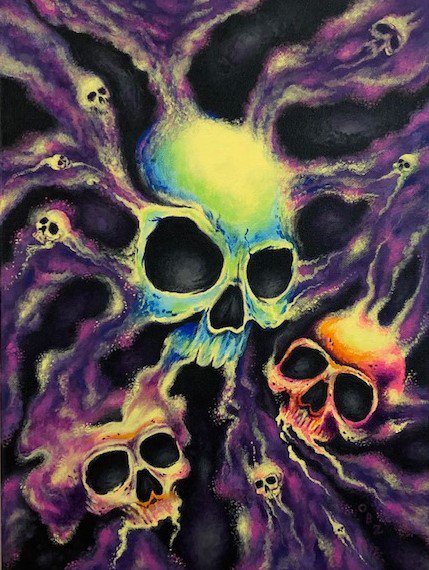 "Psychedelia" Skull Poster Art Print