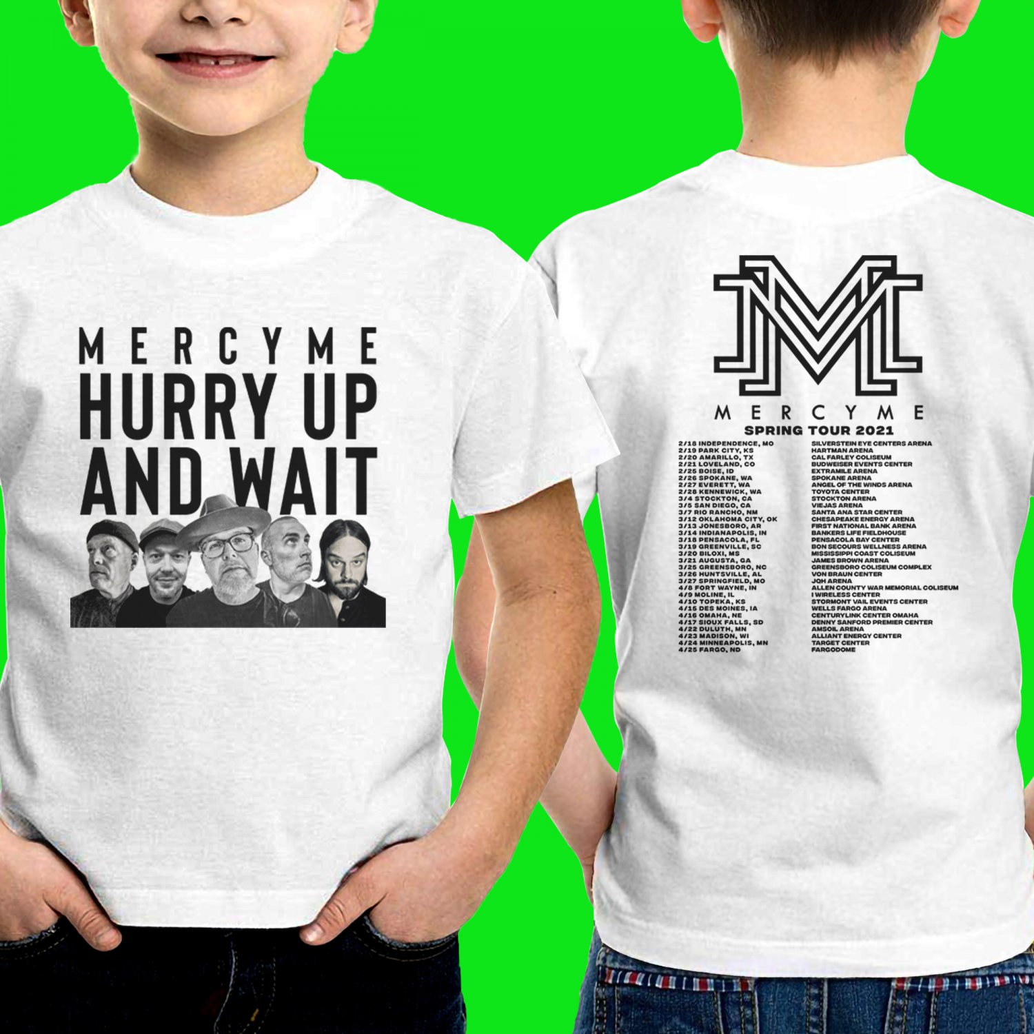 2021 PERFORM MERCY ME SPRING USA TOUR WHITE TEE SHIRT FOR KIDS CODE Z81