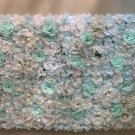 T blue Silk Rose Artificial Flower Wall Home Decoration Romantic Wedding Flower Backdrop 40x60cm
